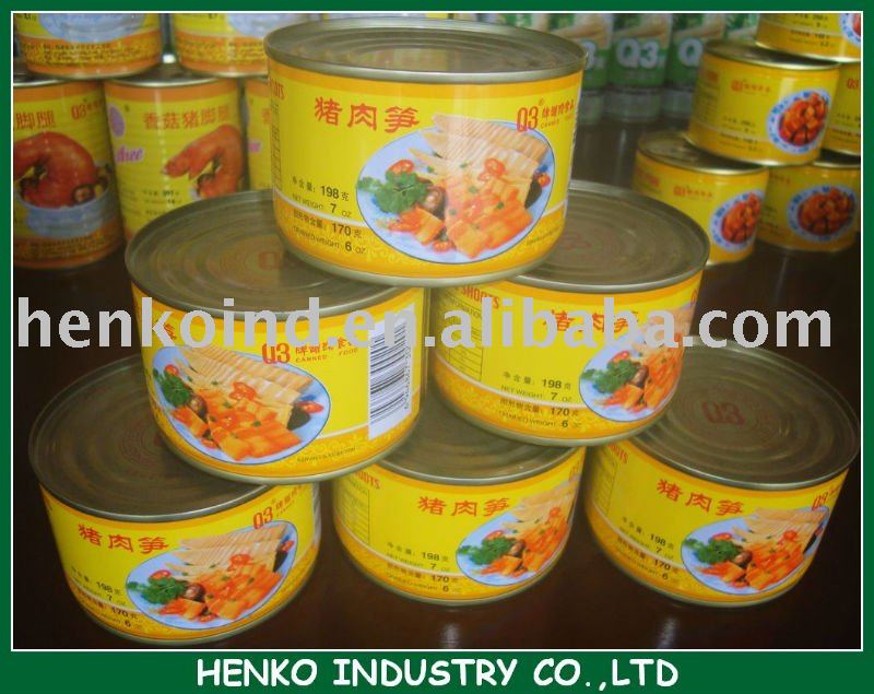 canned  pork with bamboo shoot