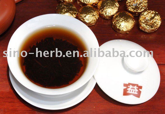 Pu --erh  tea cake,fermented and unfermented