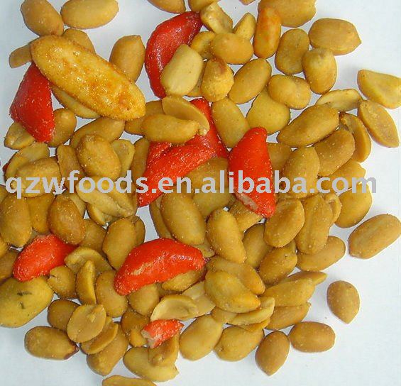 salted  peanuts  with  rice   cracker s  mix ed