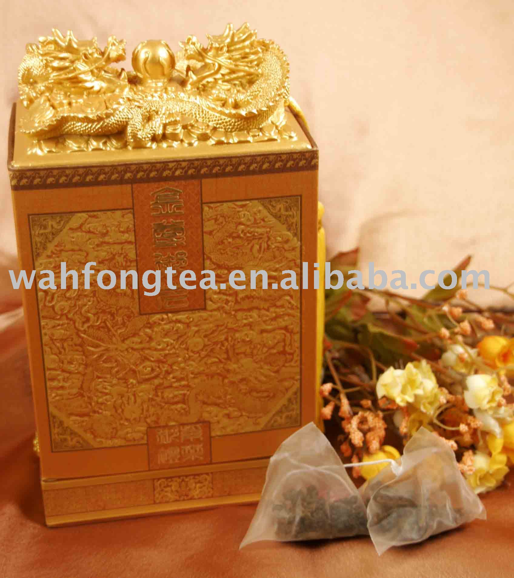 Loose Leaf Chinese Jasmine Green Tea in Triangle Tea bags in Dragon Gift Box
