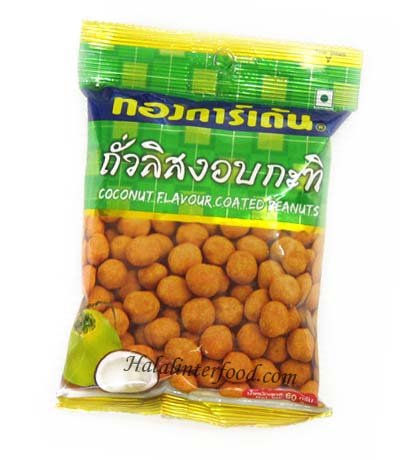 Halal Products Coconut Flavour Coated Peanuts, Thai Thailand Snack Hala