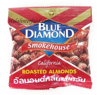 Halal Products Smokehouse Roasted Almonds, Thai Thailand Snack Hala
