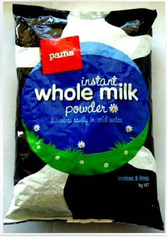 Pams whole Milk: NZ$22/bag to mainland CHINA door to door (no other cost)
