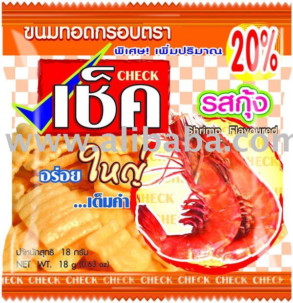 CHECKS Shrimp flavoured rice cracker snacks