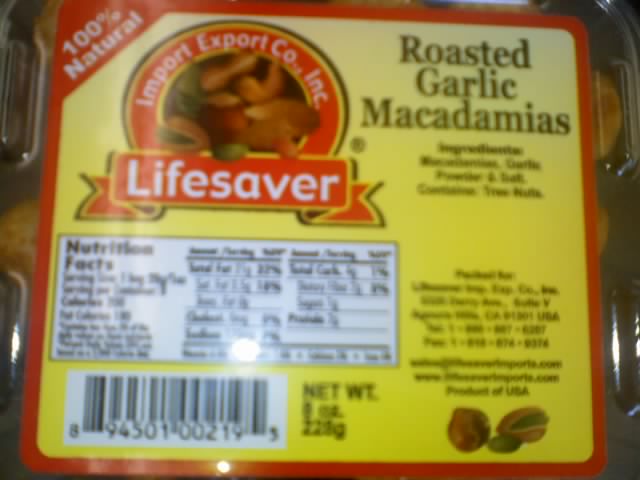 Roasted Garlic Macadamias