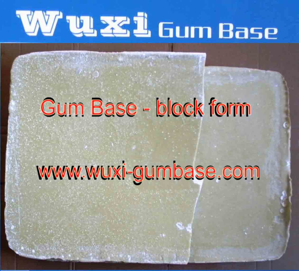 Bubble gum base block form