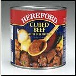 Hereford Cubed  Beef  with  Beef   Broth  (6 lbs.)