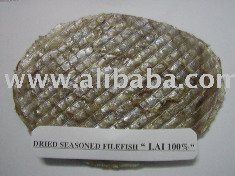DRIED SEASONED LEATHER JACKET FISH, OVAL SHAPE