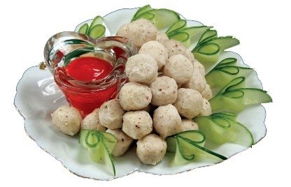 Steamed ball grilled chopped Basa fish