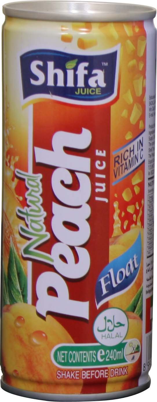 Shifa can Peach floats juice