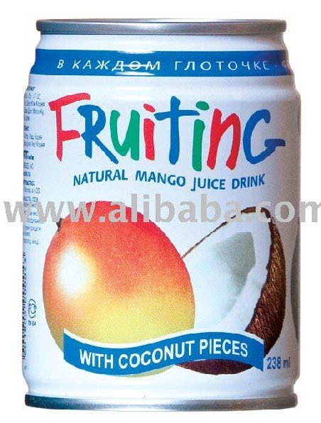 Fruiting Natural Mango Drink With Coconut Pieces