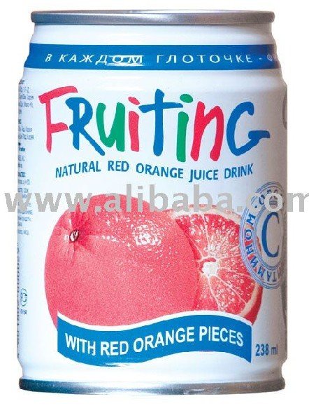 Fruiting Natural Canned Red Orange Drink  With Fruit Pieces