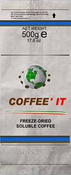 Freeze-dried lyophilized instant coffee
