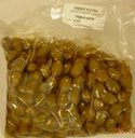 Organic green olives stuffed with red peppers