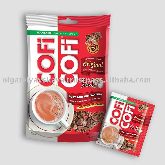 NEW 10-sachet colorful pouch - COFICOFI Original, coffee mix 3 in 1