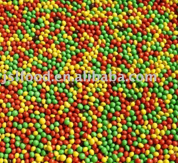 Crispy chocolate beans and sweets