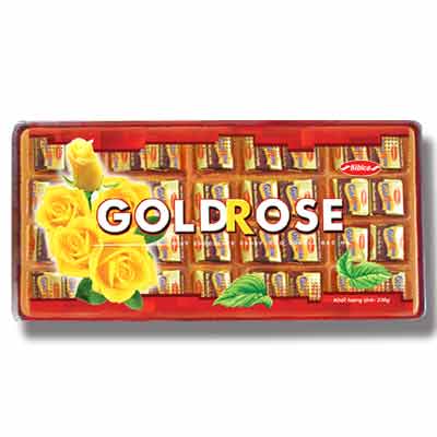 Gold Rose Mint Chocolate Soft Candy In Plastic Box 230grs