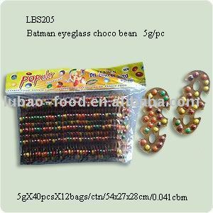 chocolate( choco beans in  Batman  Eyeglass)