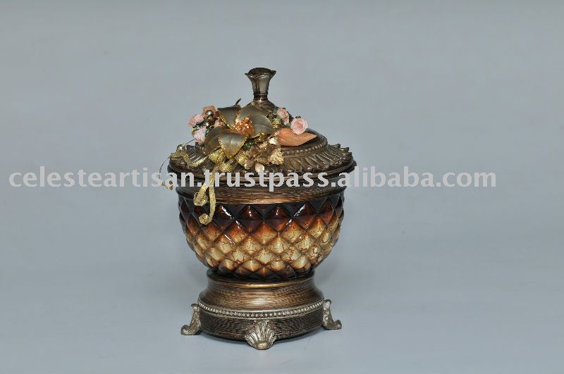 Celeste Round Crystal Jar Chocolate