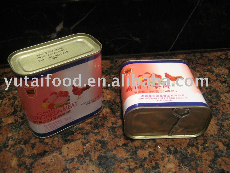 Canned chicken luncheon meat