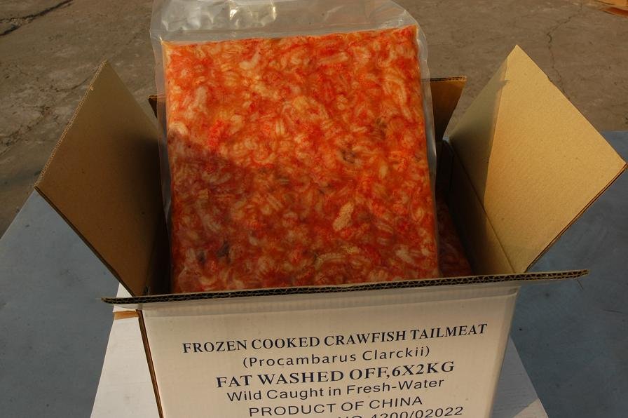 Frozen Cooked Crawfish Tailmeat, Fat washed off (704)