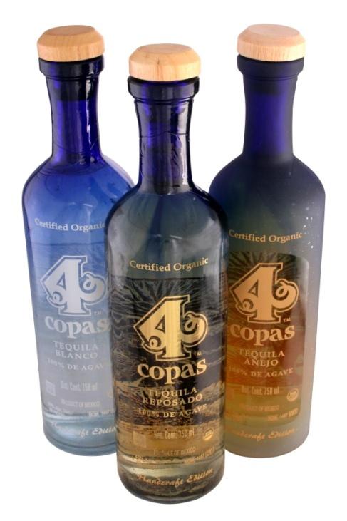 Tequila 4 Copas 100% Organic Blue Agave