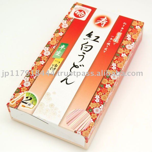 Crimson   white Udon of  Kotobuki(=congratulation)  made in Japan