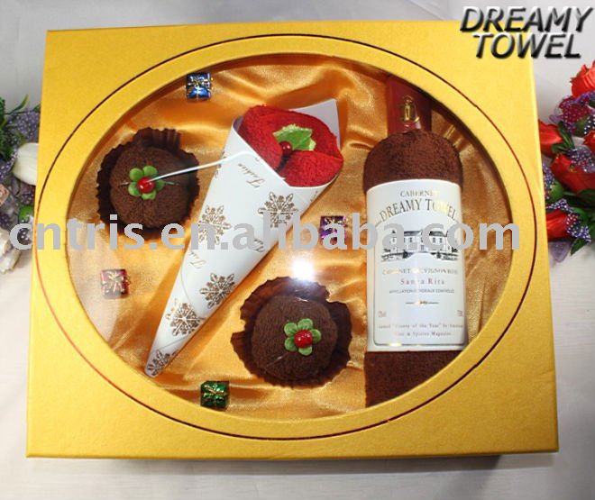 100% cotton  wine   bottle   design  towel set