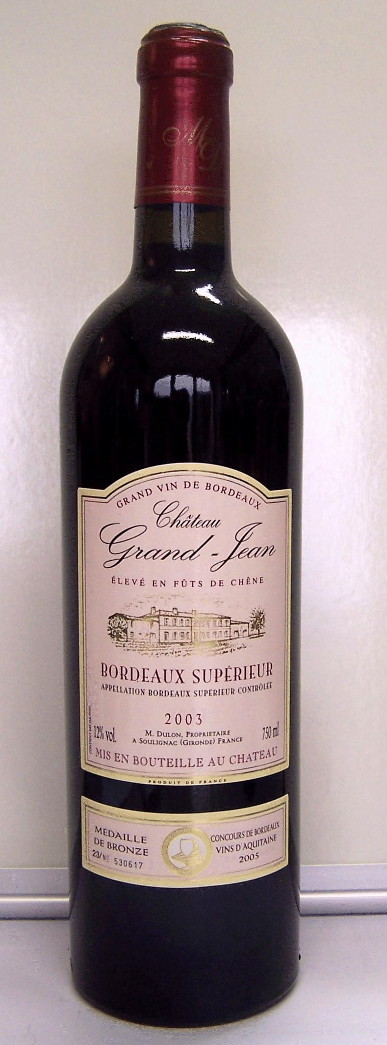 CHATEAU GRAND-JEAN 2003 wine