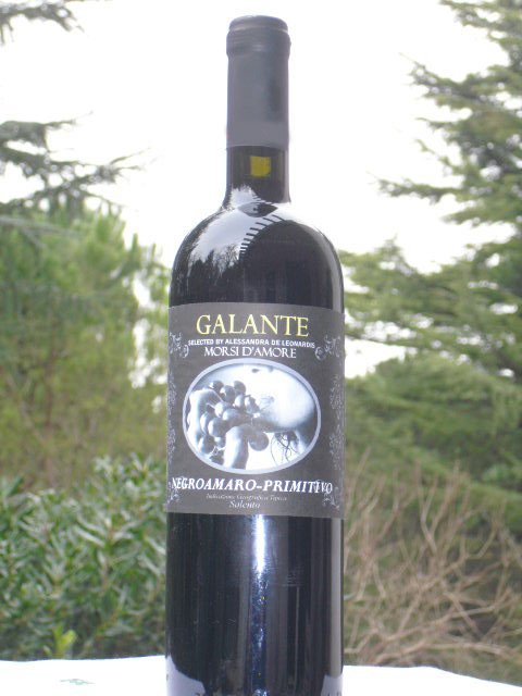 italian red wine negramaro/primitivo " Galante"