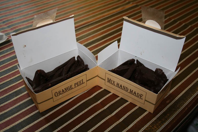 We sell  Candied   orange  zest in chocolate