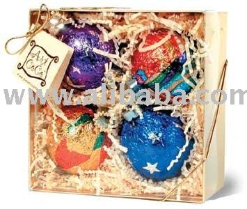4 Piece Ornament Gift Box   Chocolate