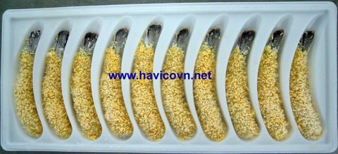 Black tiger shrimp with yellow panko