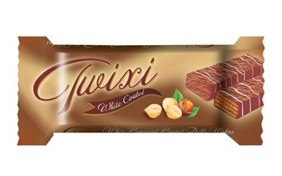 TWIXI COCOA COATED TWIN  WAFER S WITH  HAZELNUT  CREAM