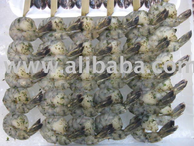 MARINATED PTO SKEWER BLACK TIGER SHRIMP