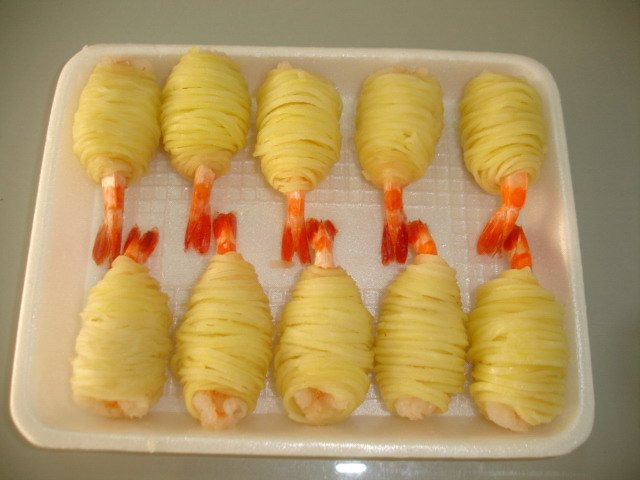 frozen food potato shrimps