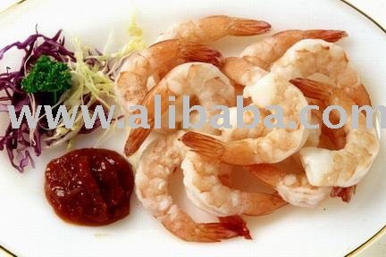 Cooked  peeled   deveined  tail on  shrimp 