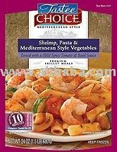 Shrimp, Pasta   Mediterranean Style Vegetables Tossed