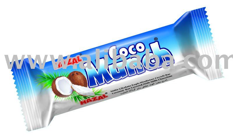 641 Coco Munch Milky White Compound Chocolate and Coconut Coated Cream Filled Wafer