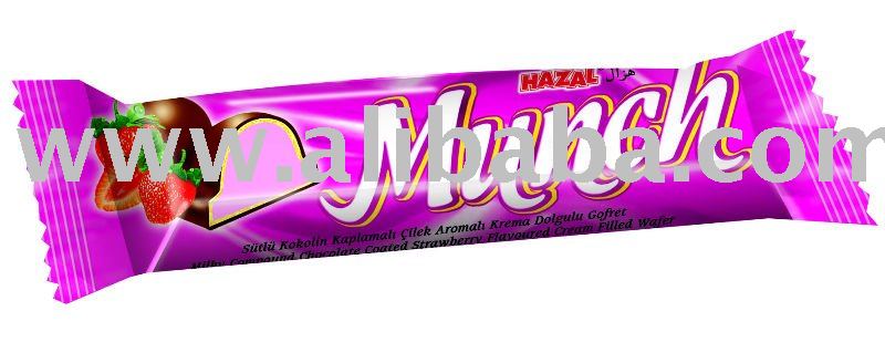 124 Munch Milky Com. Choc. Coa. Strawberry Flavoured Cre.Wafer