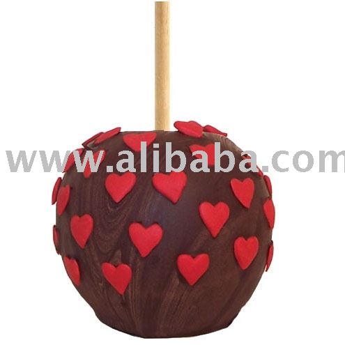 Heart chocolate caramel apples