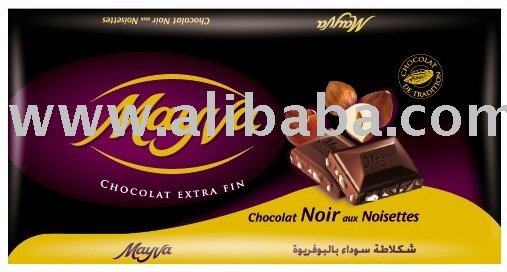 Black Chocolate with hazelnuts