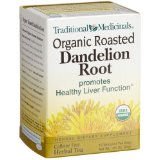 Traditional Medicinals Organic Roasted  Dandelion   Root  Herbal  Tea , 16-Count Wrapped  Tea  Bags (Pack of