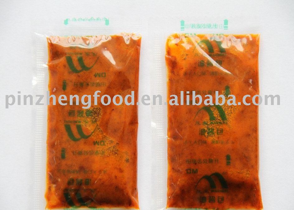 Condiments: hot chicken sauce sachets for instant noodles