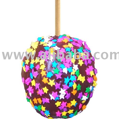 star sprinkles chocolate caramel apples