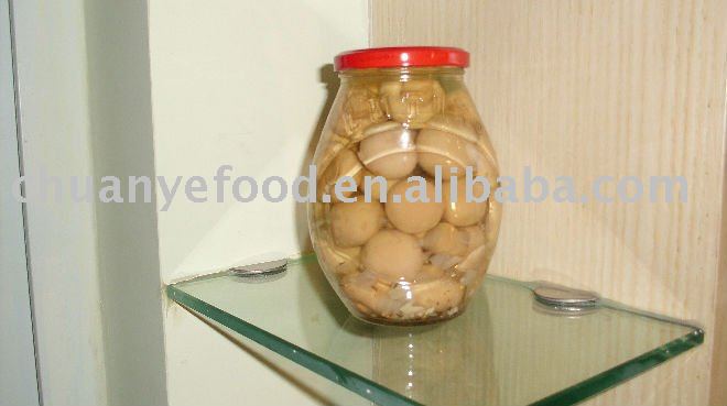 canned mushroom in glass jar
