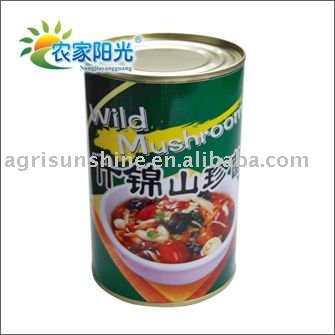 Canned wild mixed mushroom in tin
