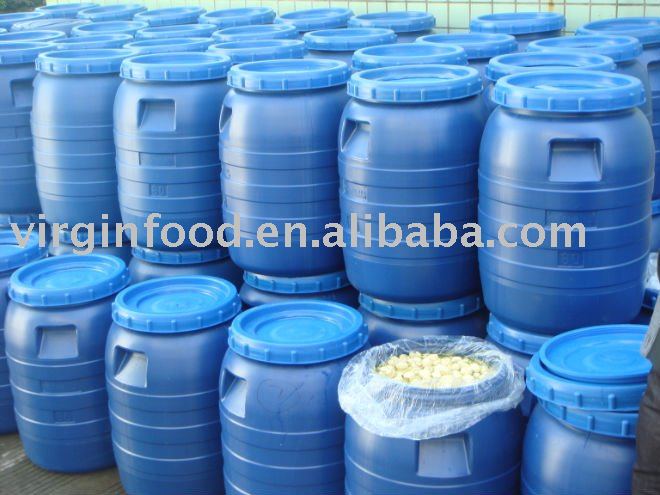 Vinegar White Whole  Mushroom  in blue  plastic  drum