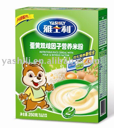 Nutritious rice cereal with yolk  bifidus factor