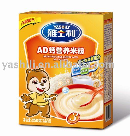 Nutritious rice cereal with AD calcium